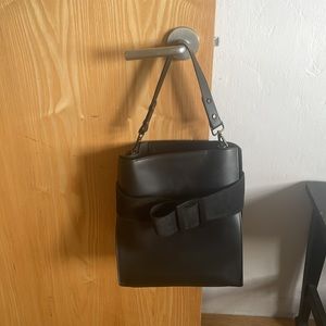 Black leather hand bag from Croatia